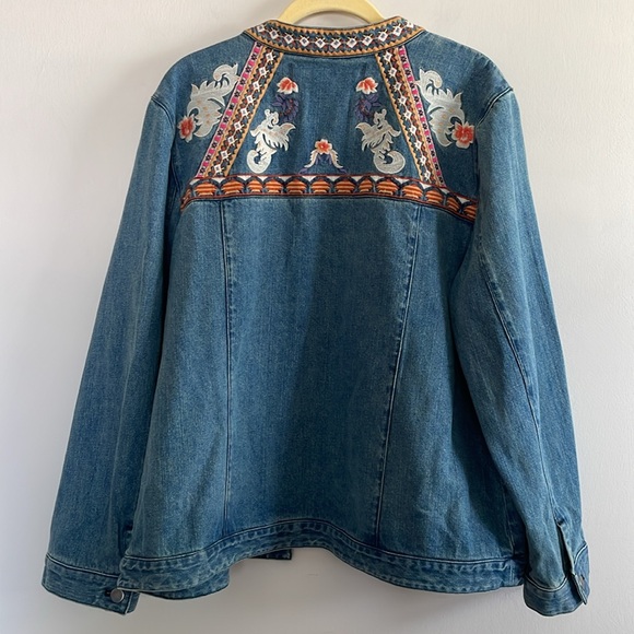 Chico’s Embroidered Denim Jacket - Picture 4 of 16